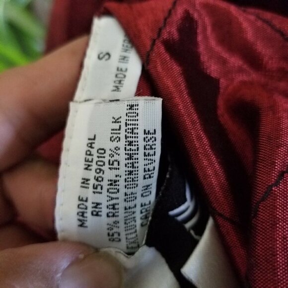 Vintage Size Small Reversible Jacket Patchwork Velvet and Silk Blend Yak Magik - Picture 11 of 12